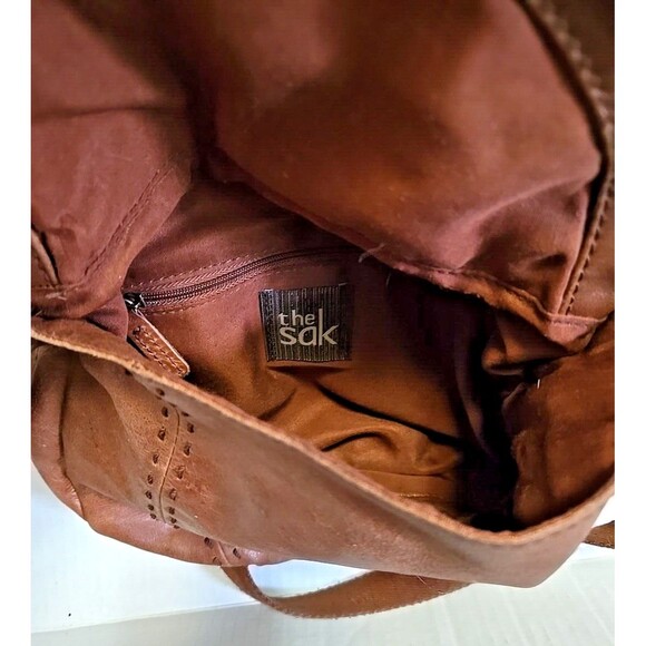 The Sak Genuine Leather Bag Crossbody Embroidered Adjustable Strap Foldover - Picture 11 of 16